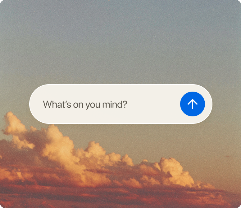A question over sunset clouds: What’s on your mind?
